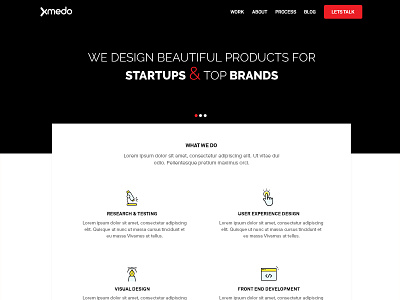 Xmedo Home Page branding design flat illustration interface ui ux web webdesign website