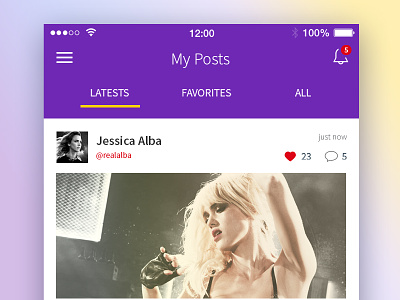 Post Screen app design flat icon interface socialmedia tab ui ux