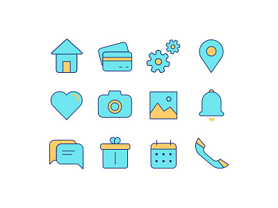 Colorful Icons Set awesome clean download free freebie gui icon icons interface resources ui ux web design