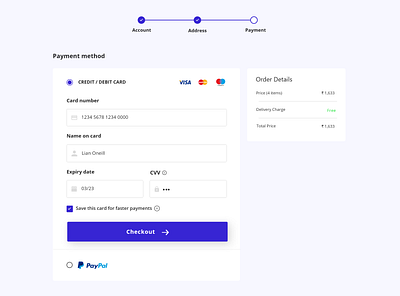 DailyUI - #01 card card design card ui checkout checkout flow dailyui design ecommerce form payment purchase summary uiux ux webdesign