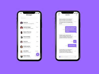 Daily UI - Messaging app adobexd app daily dailyui dailyuichallenge ios message app messaging minimal ui