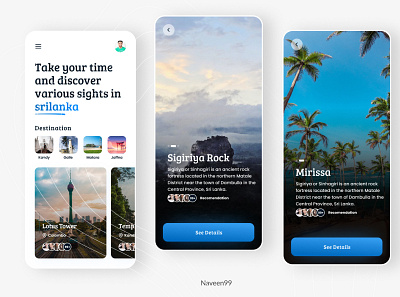 Travel Mobile App Exploration design illustration typography ui ux