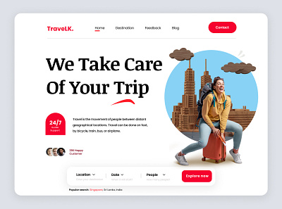 Travel Agency Website Header app design graphic design illustration logo typography ui ux vector website