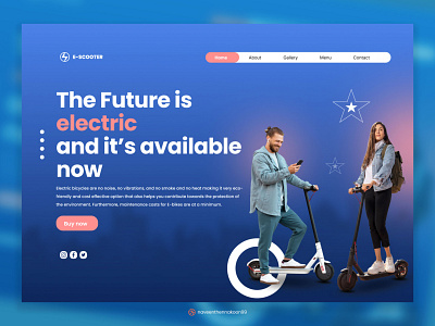 Electric Bicycle Website Header design designthinking graphic design ui uidesign ux vector webdesign website