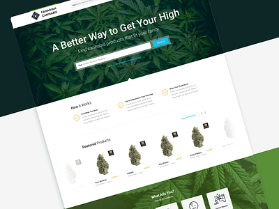 Canadian Cannabis - Conceptual Landing Page cannabis cannabis design ecommerce marketing website product design uidesign uxdesign web design