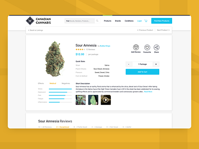 Canadian Cannabis - Conceptual Product Page cannabis e commerce product product design ui design web design website