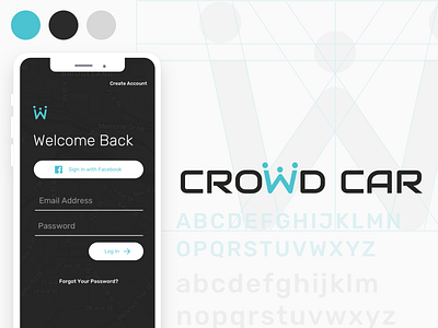 Crowd Car Branding app branding brand branding design identity logo