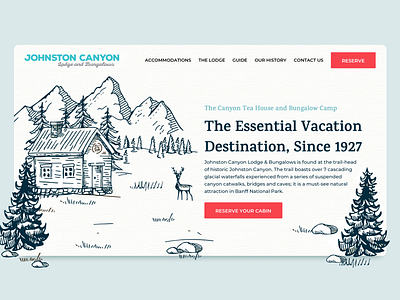 Landing Page Concept banff cabin design illustration marketing website mountains travel uidesign uxdesign vector web design woods