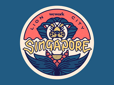 Wework Singapore merlion singapore sticker wework