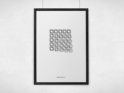Square in space basic design conceptual geometry graphic hypster magazine minimal poster shape