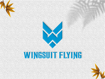 WINGSUIT FLYING art branding design flatdesign graphic design icon identity initials lattering logo logo design logo inspiration logo maker minimalism typography