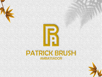 PATRICK BRUSH AMBASSADOR LOGO DESIGN art branding design flatdesign graphic design icon identity illustration initials lattering logo logo design logo inspiration logo maker typography vector