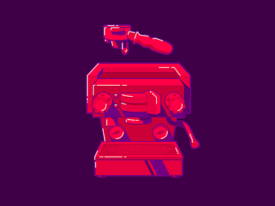 Espresso Machine: La Marzocco Linea Mini coffee coral espresso illustration la marzocco linea machine mini pink purple series