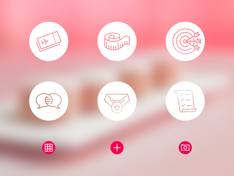 Icons for esveldtphoto.com esveldt icon illustrations photo pink ui website