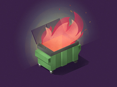 🔥 The Great Dumpsterfire of 2017 🔥 2017 dumpster fire grain illustration news phone politics social media texture