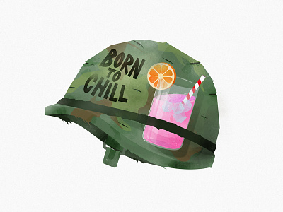 Born to Chill anti born chill drinks helmet pink relax to vietnam war