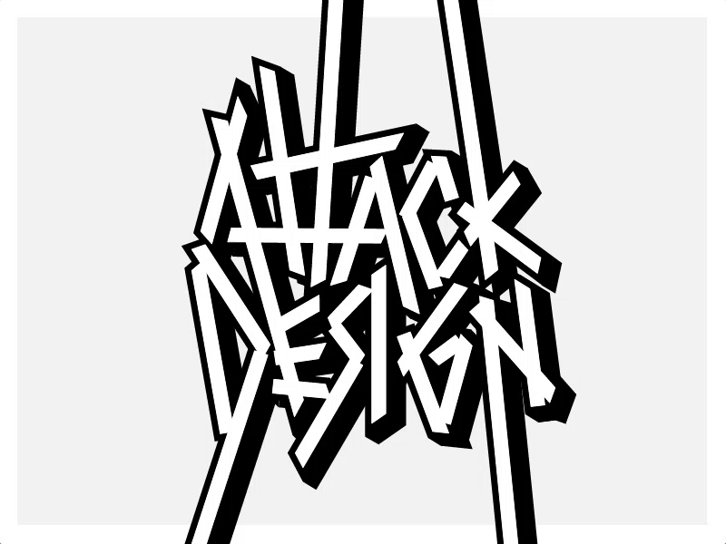 Attack Design aggressive attack design flashing grayscale harsh lettering line shadow