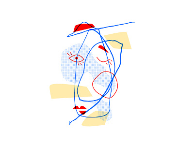 Penguin face — collab Cousin M abstract collab cousin m doodle experiment face penguin