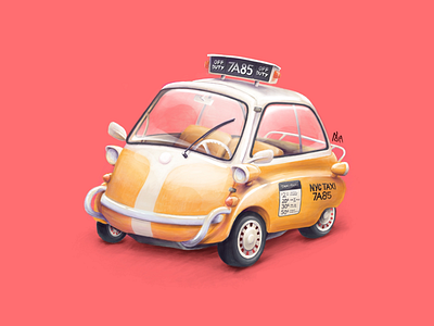 NY 💛 Isetta bmw ipad pro isetta new york procreate taxi yellow