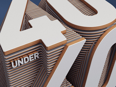 Fortune Magazine Editorial. 40 Under 40. 3d c4d cgi design editorial lettering madmen text typography vray