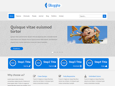 Bloggite Business Joomla 2.5 & 3 Template blog business joomla joomla template joomla templates portfolio responsive simple template ui user experience user interface