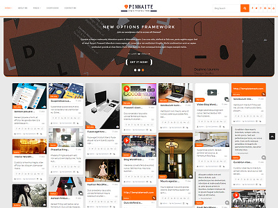 Pinnaite Pinterest WordPress Theme blog design layout mosaic pinterest portfolio redux template theme ui wordpress wordpress theme