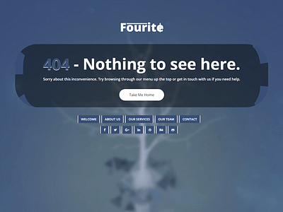 Fourite - 404 Page Bootstrap HTML Template 404 error found missing themeforest ui ux web web design website