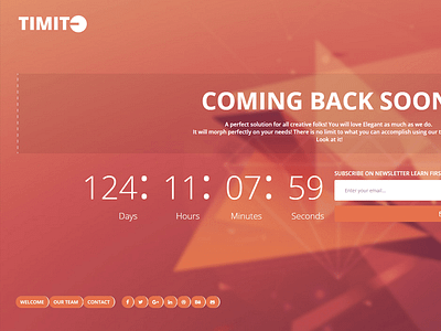 Timite - Coming Soon Bootstrap Template building coming soon contruction landing landing page offline page soon ui web web design website
