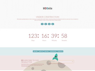 Moonite - Under Construction HTML Bootstrap Template building coming css development landing page photoshop soon startup subscribe webdesign webpage website web