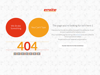 Erroite - Responsive 404 Error Page Bootstrap Template 404 404 error construction error missing not found psd ui ux web web design website