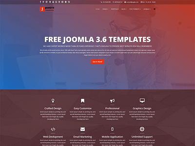 Jangite - Free Business Joomla Template free templates free themes helix3 html joomla joomla template template theme ui design user experience user interface web design