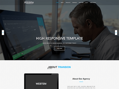 Aquaite - Free One Page Bootstrap Business Template