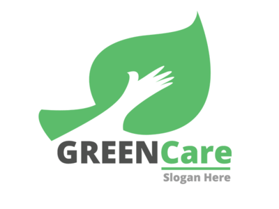 Green Care Nature Logo Template branding design green hand hand crafted illustration leaf drawing leaf logo logo template ui vector web