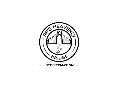 Pr's Heavenly Bridge Pet Cremation Logo Design illustration