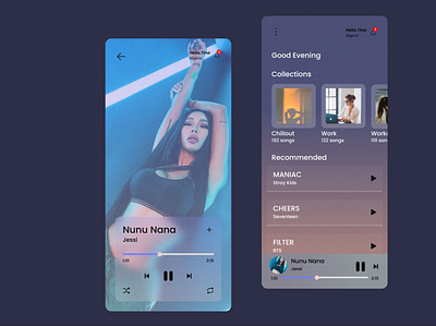 Music Player app design graphic design kpop music player ui ui uiux uidesign ux