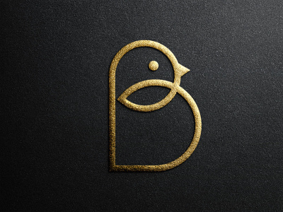 Letter B with Bird Icon Logo
