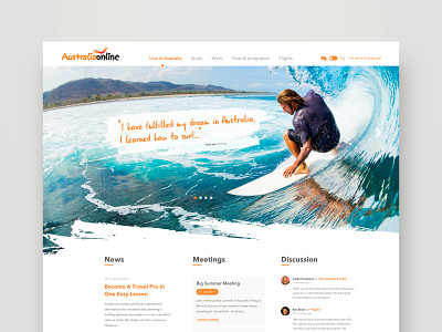 visitAustralia Landing Page australia design landing page surf travel ux ui web