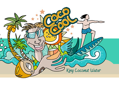 COCO COOL - King coconut water brand packaging design