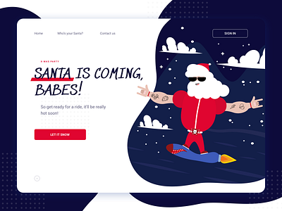 Christmas Party Santa – Web Concept & Illustration