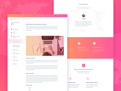 Online Education Platform Design Concept cards clean education flat gradient landing page landing page concept learning lessons minimal online courses online education sketch tutoring typography ui ux design ui ux ux uxdesign video