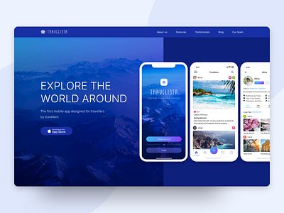 Travel App Landing Page Concept