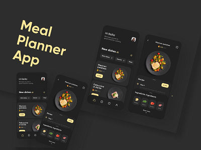 Meal Planner App app black design graphic design thecodegirl ui