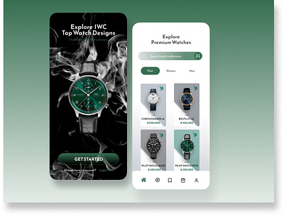 IWC WATCHES 3d animation app design iwc thecodegirl ui watches