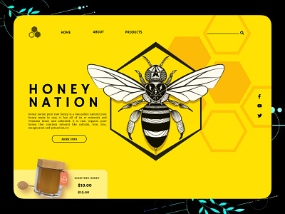 Honey Nation animation app bee design dribbble graphic design honey thecodegirl ui