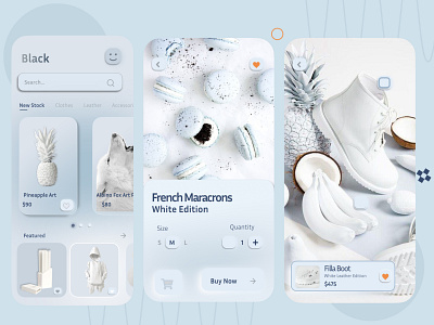 All white Shopping App animation app design dribbble graphic design shopping thecodegirl ui white