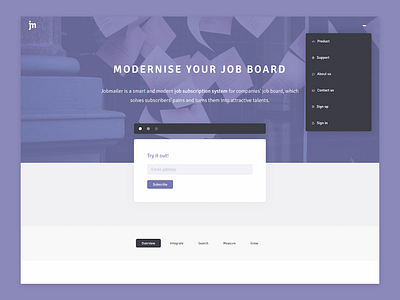 Desktop | Violet flat homepage job board plugin violet