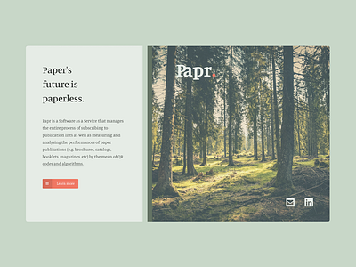 Papr flat green homepage landing page website