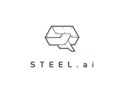 STEEL.ai ai brain creative hard inteligence iron logo simple steel system technology work