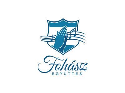 Fohász Együttes logo blue glory god hand logo music notes praise prayer shield worship