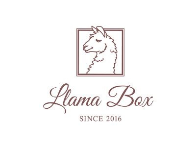 Llama Box logo 2016 animal box design gift llama logo tornado